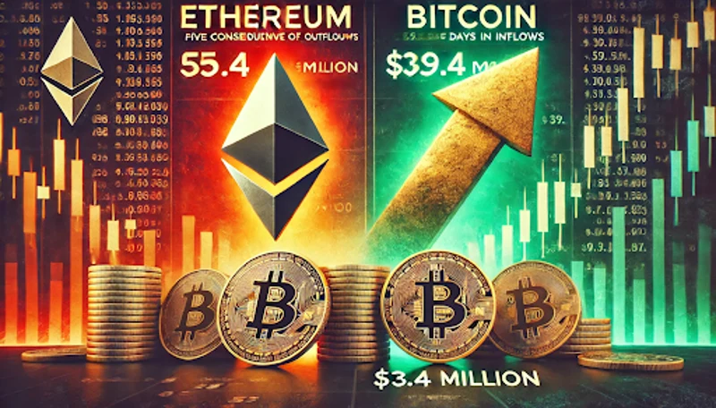 A Bitcoin ETF-ek vezetnek a beáramlásokban az Ether kiáramlásokkal szemben